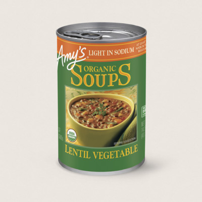 Organic Lentil Vegetable Soup, Light in Sodium