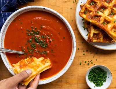 Cheesy Mashed Potato Waffles