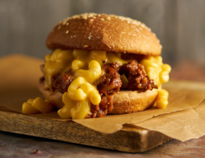 Sloppy Joe Mac & Cheese Veggie Burger