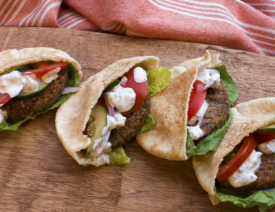 Veggie Burger Pita Pockets
