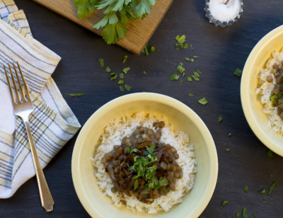 Amy’s Lentil Mujadara with Caramelized Onions
