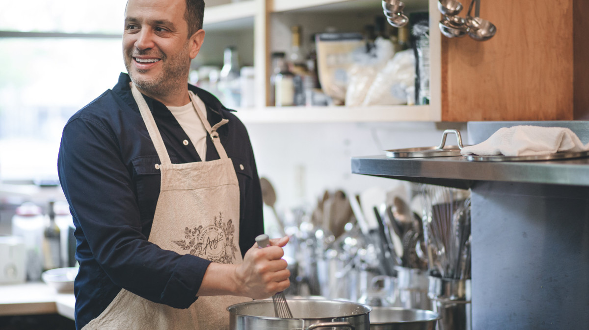 Amy's man in kitchen