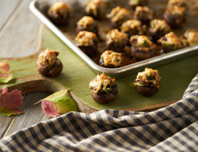 Risotto Stuffed Mushroom Caps