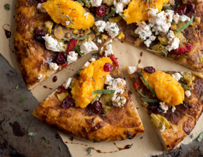 Butternut Squash Flatbread with Herbed Vegan Ricotta