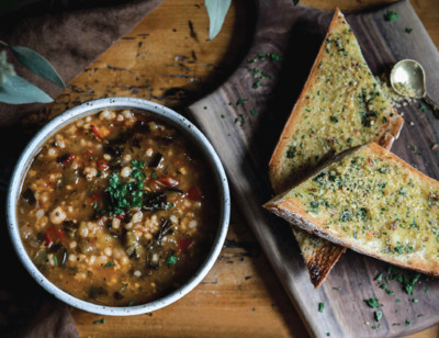 Vegan Garlic Bread with Amy's Soup